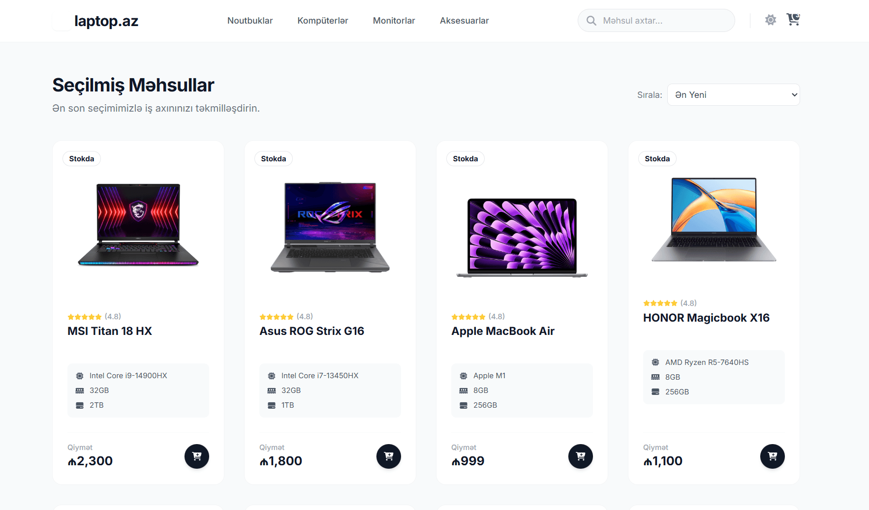 Laptop Store - E-commerce platform for laptop sales with product filtering and shopping cart functionality. Built with Vue.js and Vuetify.